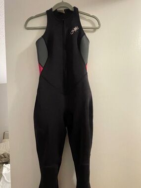 O’Neill Women's Wetsuit Full Length, Sleeveless, Pink Accents, US 8